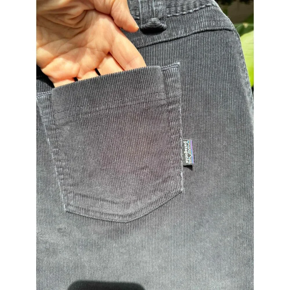 Patagonia Dark Grey Organic Cotton Corduroy 4 Pocket Mini Skirt Size 10